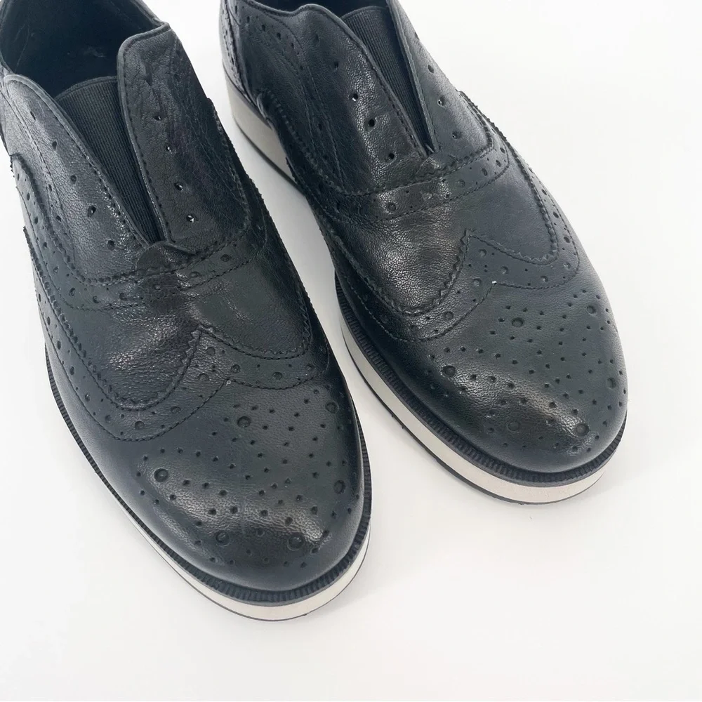 Rag & Bone Meli Brogue Wingtip Oxford Platform Loafers Black Size 36 (US 6)